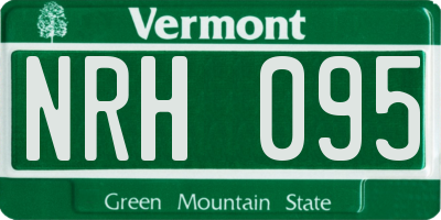 VT license plate NRH095