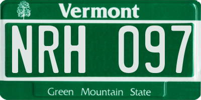 VT license plate NRH097