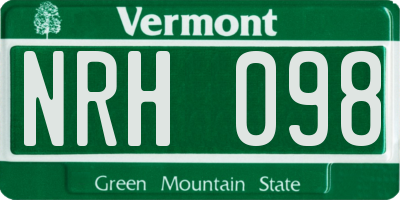 VT license plate NRH098
