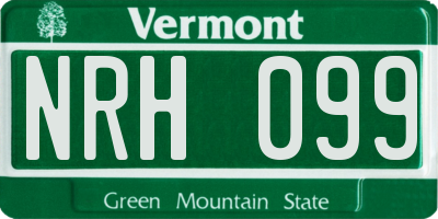 VT license plate NRH099