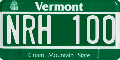 VT license plate NRH100
