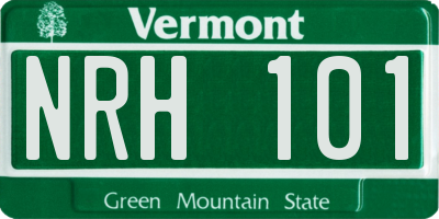VT license plate NRH101