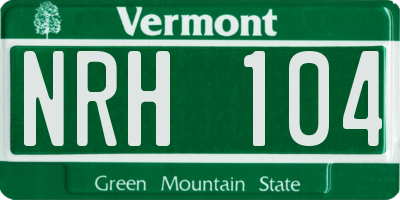 VT license plate NRH104