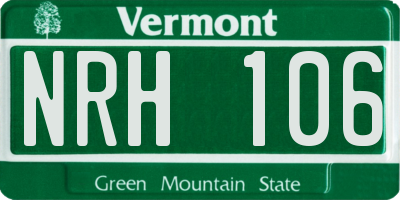VT license plate NRH106