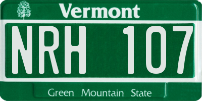 VT license plate NRH107