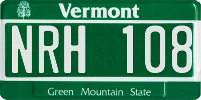 VT license plate NRH108