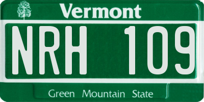 VT license plate NRH109