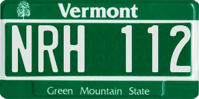 VT license plate NRH112