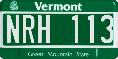 VT license plate NRH113