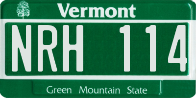 VT license plate NRH114