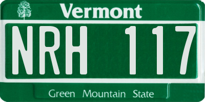 VT license plate NRH117