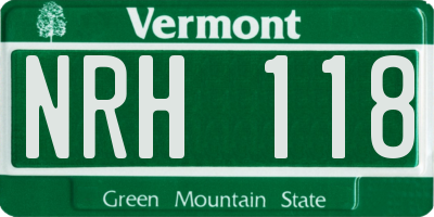 VT license plate NRH118