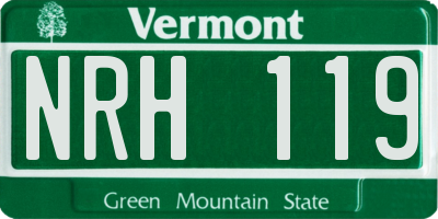 VT license plate NRH119