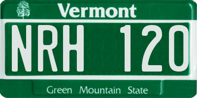 VT license plate NRH120