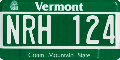 VT license plate NRH124