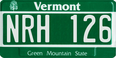VT license plate NRH126