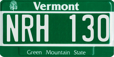 VT license plate NRH130