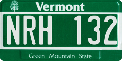 VT license plate NRH132