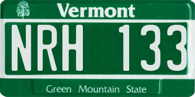 VT license plate NRH133