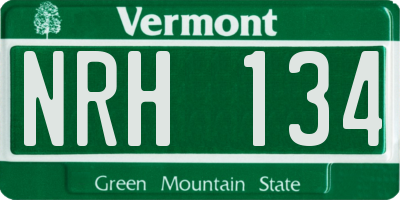 VT license plate NRH134