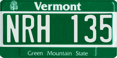 VT license plate NRH135