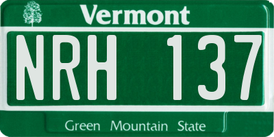 VT license plate NRH137