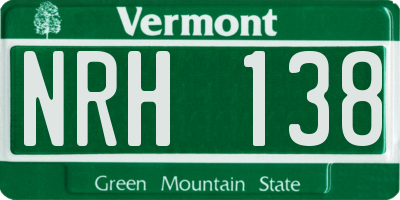 VT license plate NRH138