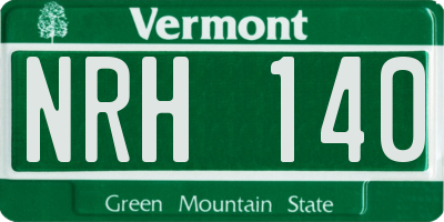 VT license plate NRH140