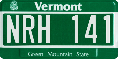 VT license plate NRH141
