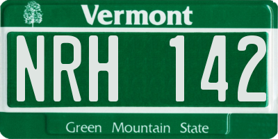 VT license plate NRH142
