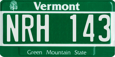 VT license plate NRH143