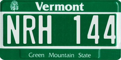 VT license plate NRH144