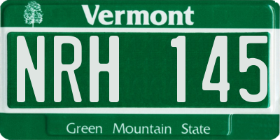 VT license plate NRH145