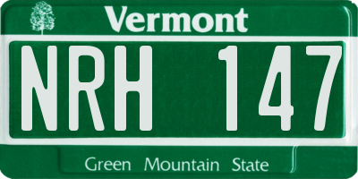 VT license plate NRH147