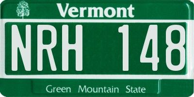 VT license plate NRH148