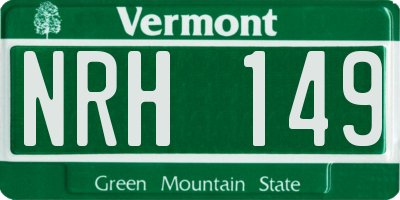 VT license plate NRH149