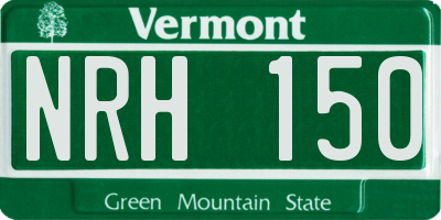 VT license plate NRH150