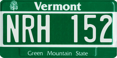 VT license plate NRH152