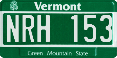 VT license plate NRH153