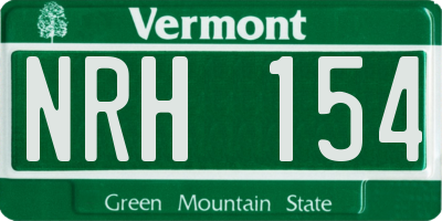 VT license plate NRH154