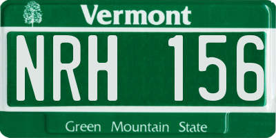 VT license plate NRH156