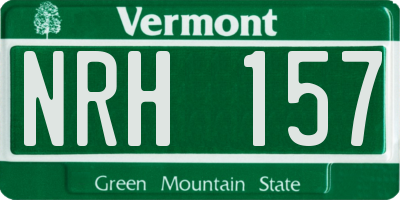 VT license plate NRH157