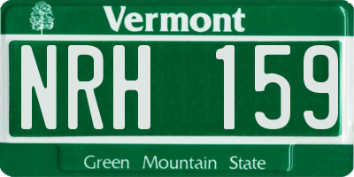 VT license plate NRH159