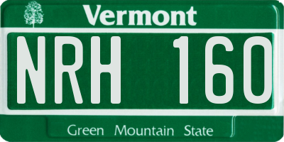 VT license plate NRH160