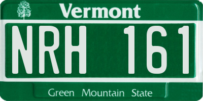 VT license plate NRH161