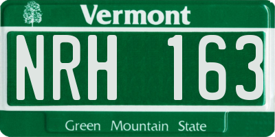 VT license plate NRH163