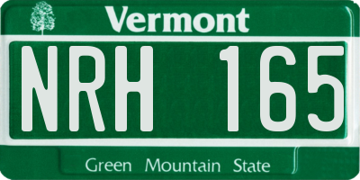 VT license plate NRH165