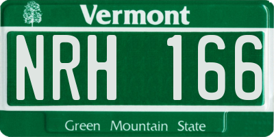 VT license plate NRH166