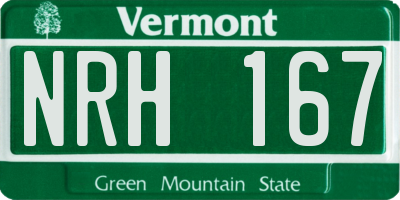 VT license plate NRH167
