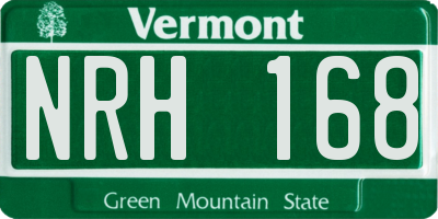 VT license plate NRH168